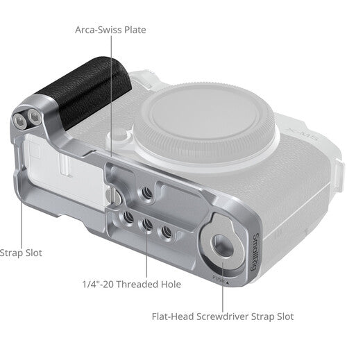 SmallRig L-Shape Mount Plate with Silicone Handle for FUJIFILM X-M5 (Sliver) 4875