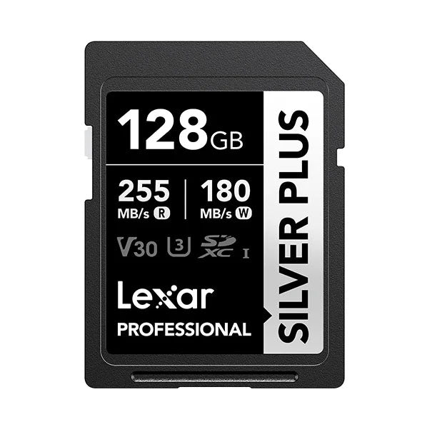 Lexar 128GB Professional Silver Plus SDXC UHS-I R: 255MB/s W: 180MB/s