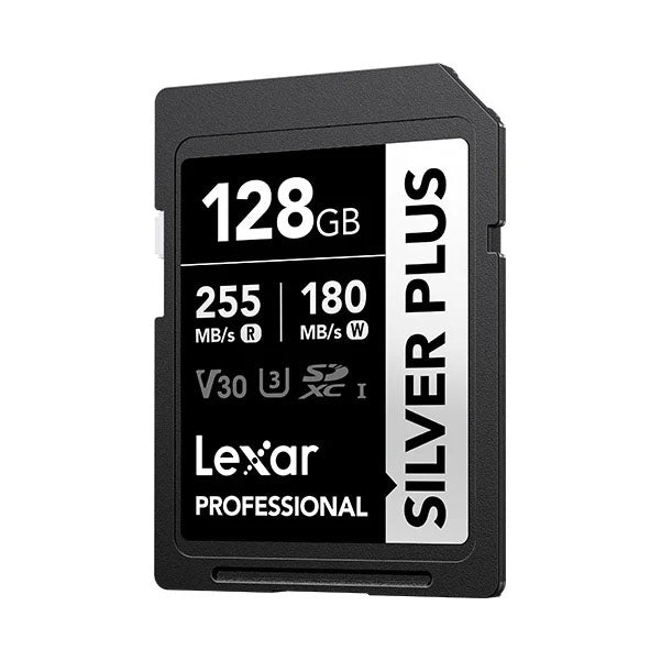 Lexar 128GB Professional Silver Plus SDXC UHS-I R: 255MB/s W: 180MB/s