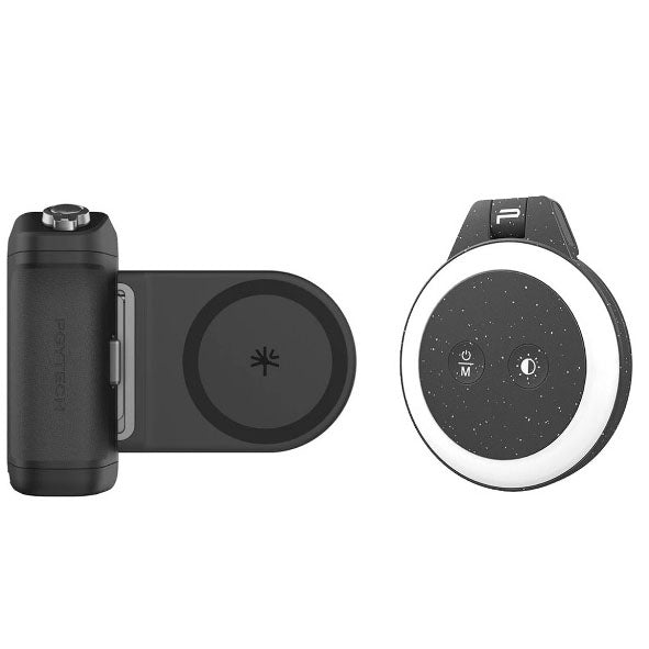 PGYTECH MagCam 2 Phone Grip Classic Black P-PG-081 + PGYTECH MagGlow Phone Fill Light Classic Black P-PG-011