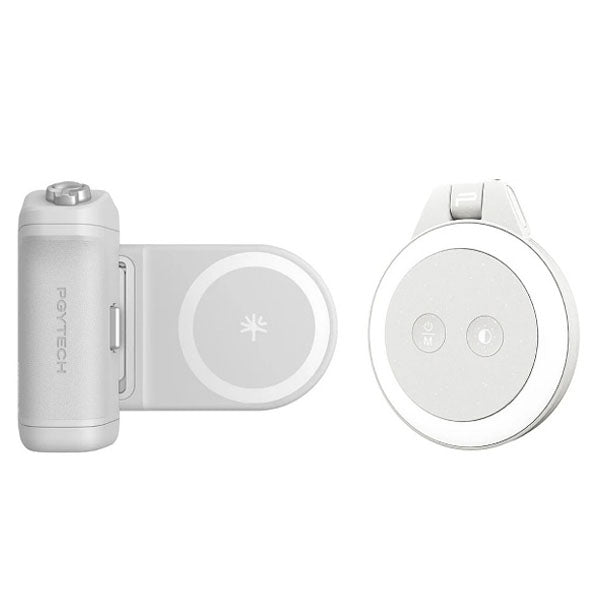 PGYTECH MagCam 2 Phone Grip Misty Gray P-PG-082 + PGYTECH MagGlow Phone Fill Light Misty Gray P-PG-012