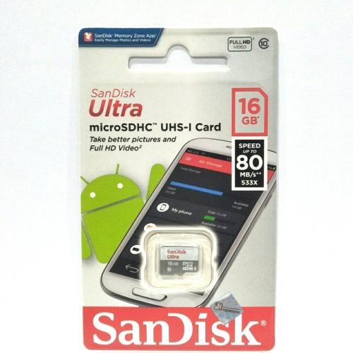 Sandisk Ultra Micro SD 16GB 80Mb/s MicroSDHC Class 10