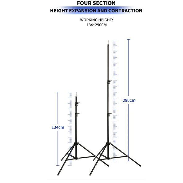 Meking ML-3000 2795mm Steel/Alu Made Spring Light Stand