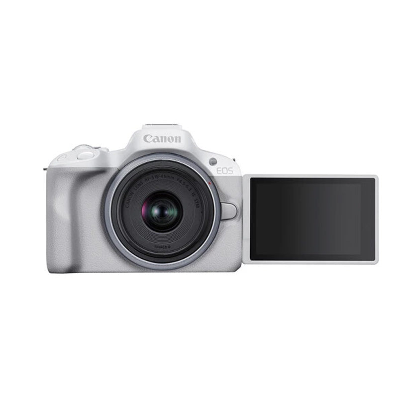 Canon EOS R50 Mirrorless Camera with 18-45mm Lens White