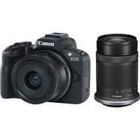 Canon EOS R50 Mirrorless Camera with 18-45mm and 55-210mm Lenses Black