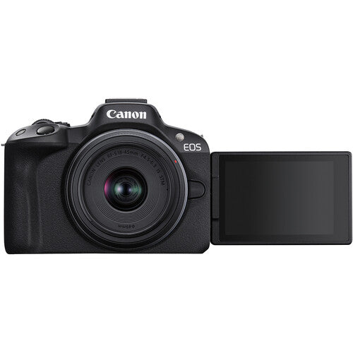 Canon EOS R50 Mirrorless Camera with 18-45mm and 55-210mm Lenses Black