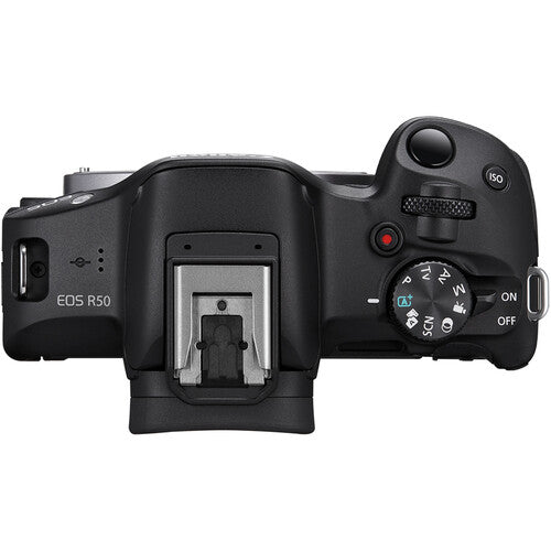 Canon EOS R50 Mirrorless Camera with 18-45mm and 55-210mm Lenses Black