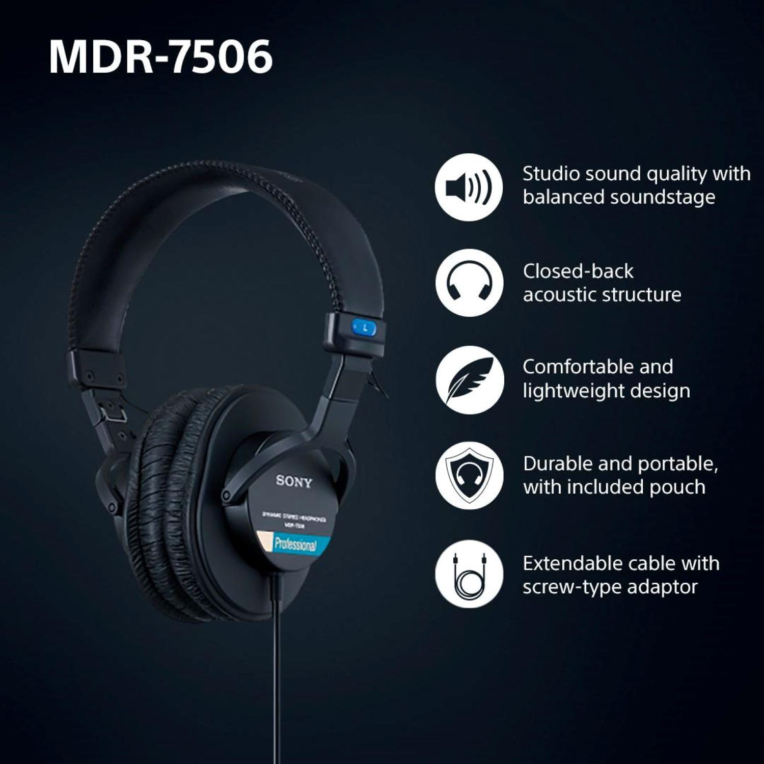 Sony MDR-7506 Professional Sound Monitor Headphones