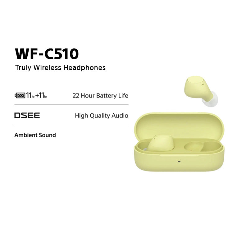 Sony WF-C510 True Wireless Earbuds Yellow