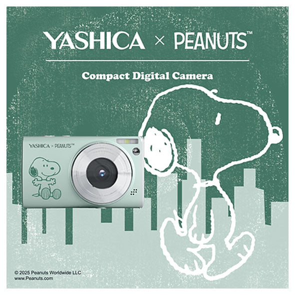 YASHICA x Snoopy Digital Camera (Green) with Sandisk Ultra Micro SD 32GB 100Mb/s MicroSDHC UHS-I