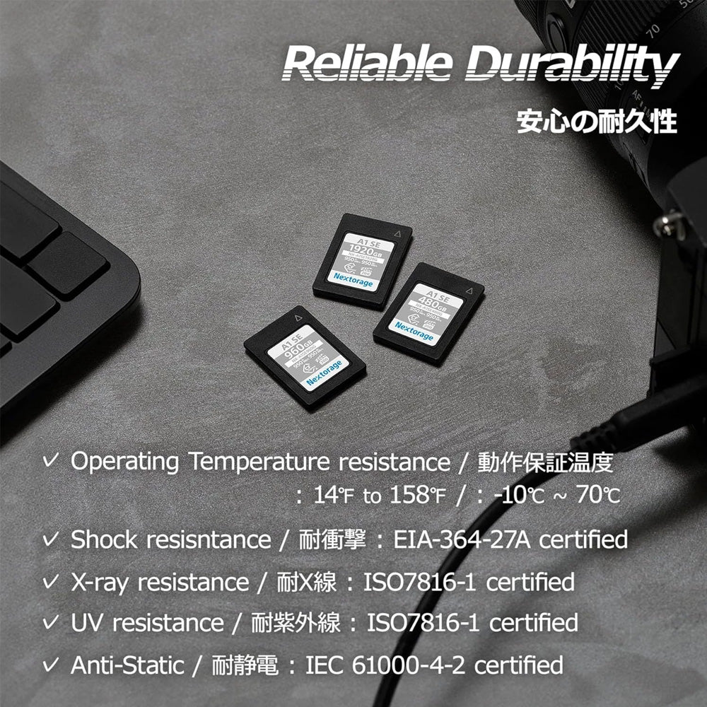 Nextorage NXA1SE CFExpress Type A 960GB 950MB/s Read, 950MB/s Write, 700MB/s Sustain Write