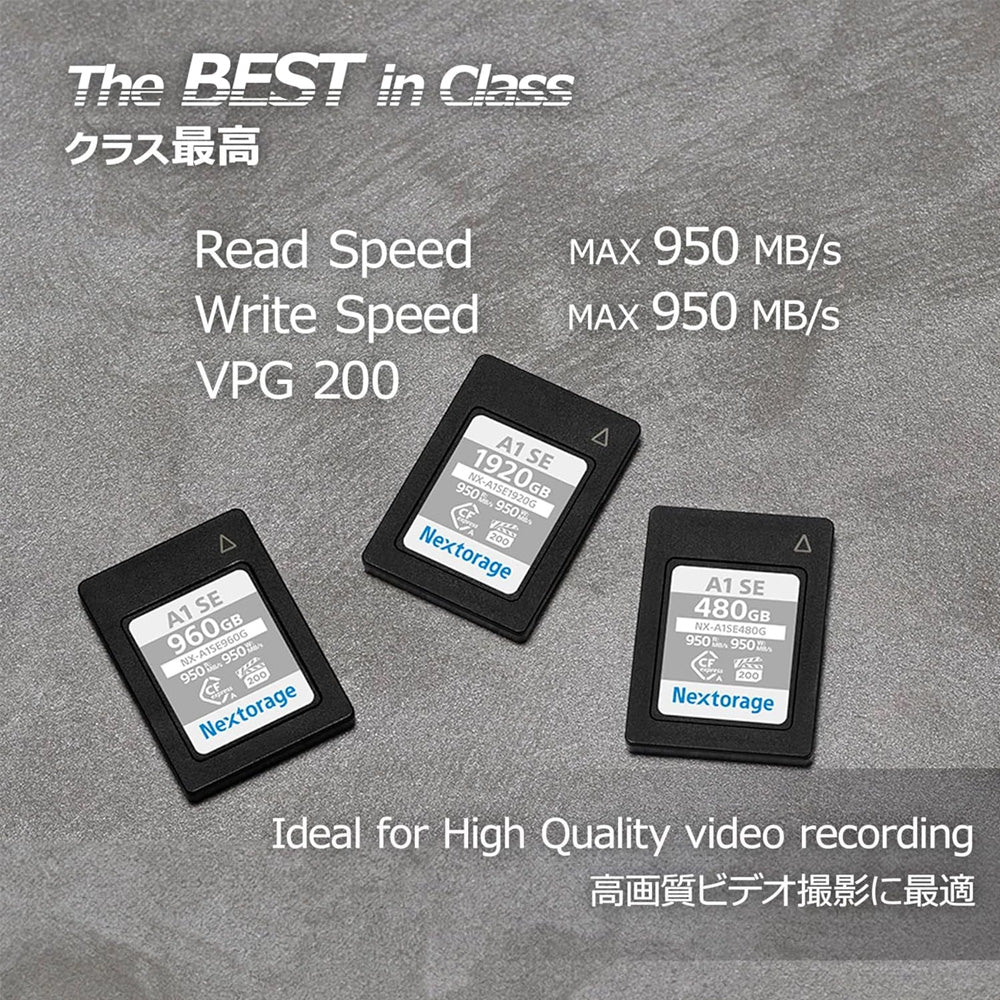 Nextorage NXA1SE CFExpress Type A 960GB 950MB/s Read, 950MB/s Write, 700MB/s Sustain Write