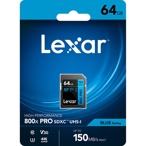 Lexar 64GB 800x PRO UHS-I SDXC Memory Card 150MB/S