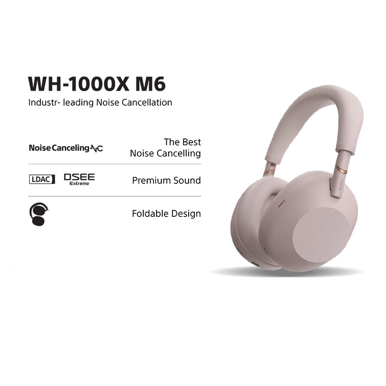 SONY WH-1000XM6 Noice Cancelling Headphones Pink