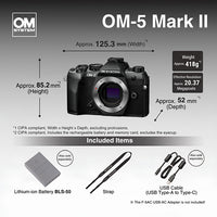 OM SYSTEM OM-5 Mark ii Mirrorless Camera with 14-150mm F4.0-5.6 II Lens kit (Black)