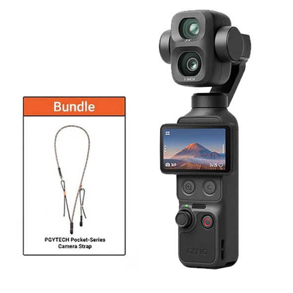 DJI Osmo Pocket 4P Standard Combo with PGYTECH Pocket-Series Camera Strap (Single Braid-Twilight Black) P-CB-605
