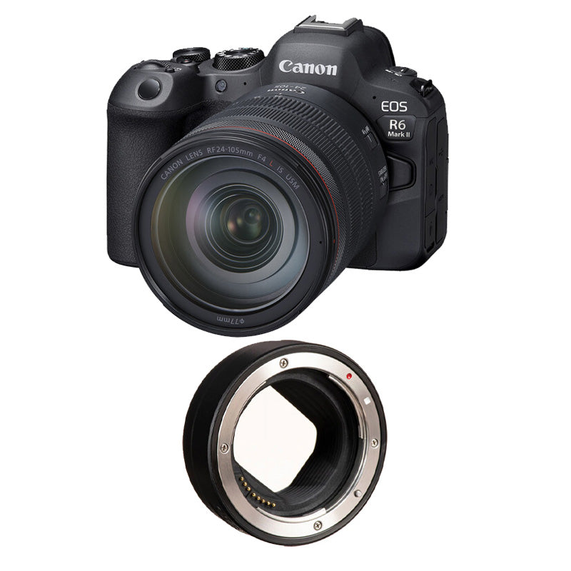 Canon EOS R6 Mark II Mirrorless Camera with 24-105mm f4-7.1 Lens with Canon Mount Adapter EF-EOS R