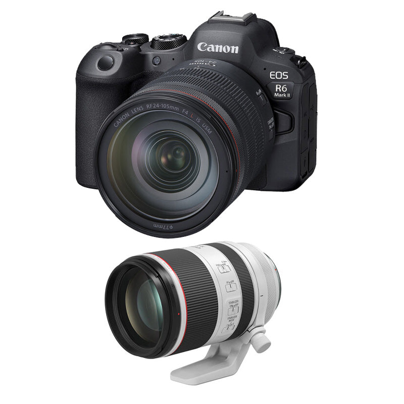Canon EOS R6 Mark II Mirrorless Camera with 24-105mm f4-7.1 Lens with Canon RF 70-200mm f2.8L IS USM Lens