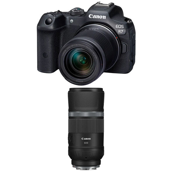 Canon EOS R7 Mirrorless Camera with 18-150mm Lens with Canon RF 600mm f/11 IS STM Lens