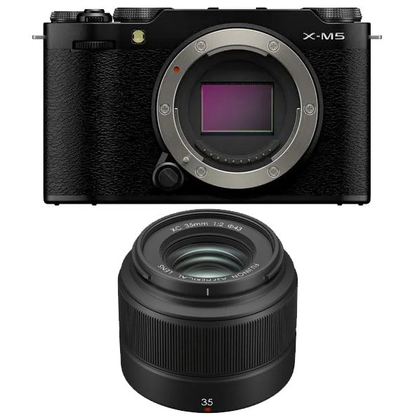 Fujifilm X-M5 Mirrorless Camera Black with Fujifilm XC 35mm f2 Lens