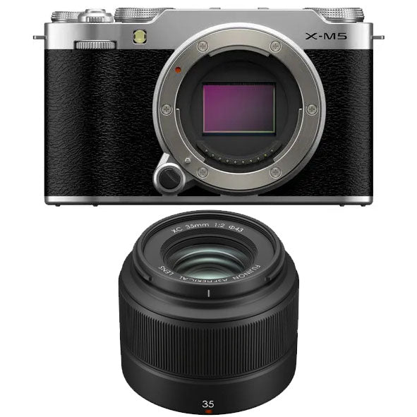 Fujifilm X-M5 Mirrorless Camera Silver with Fujifilm XC 35mm f2 Lens