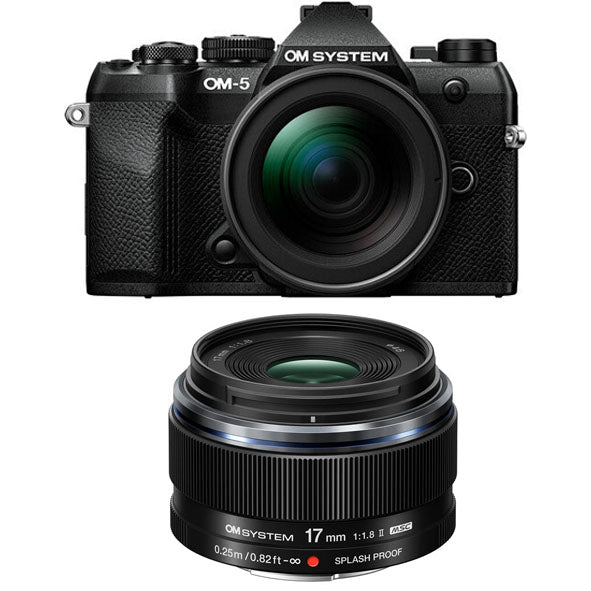 OM SYSTEM OM-5 Mark ii Mirrorless Camera with 14-150mm F4.0-5.6 Ⅱ Lens kit (Black) with OM SYSTEM M.ZUIKO DIGITAL 17mm F1.8 Ⅱ Lens