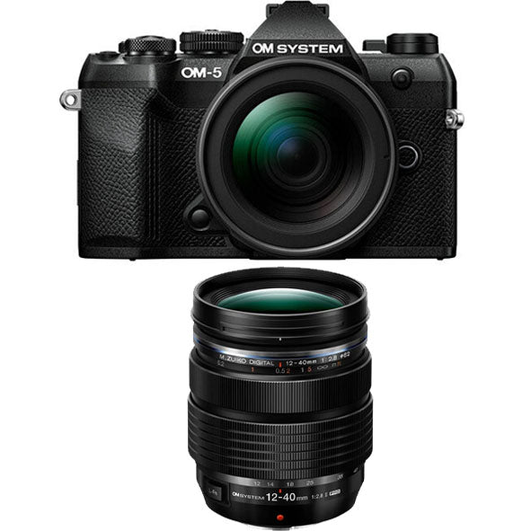 OM SYSTEM OM-5 Mark ii Mirrorless Camera with 14-150mm F4.0-5.6 Ⅱ Lens kit (Black) with OM SYSTEM M.ZUIKO DIGITAL ED 12-40mm F2.8 PRO II Lens