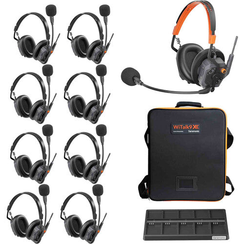 Saramonic WiTalk9X-9D 9 Person Modular Wireless Dual-Ear Headset Intercom System