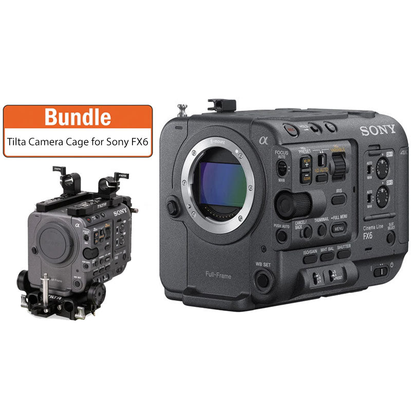 Sony FX6 Full-Frame Cinema Camera (Body Only) with Tilta Camera Cage for Sony FX6 Advanced Kit - V Mount