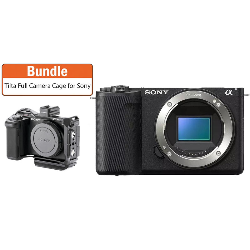 Sony ZV-E10 II Mirrorless Camera Body Only (Black) with Tilta Full Camera Cage for Sony ZV-E10 II - Black - TA-T69-FCC-B