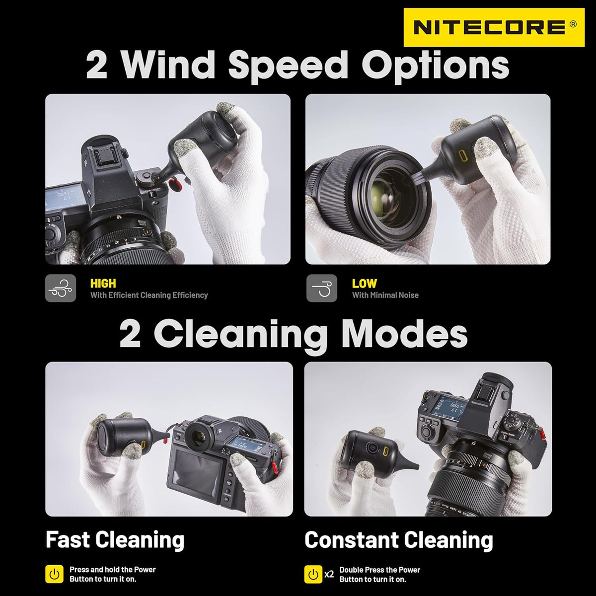 Nitecore BB Nano Pocket Sized Electronic Blower with Vaccum Cleaning Accessories