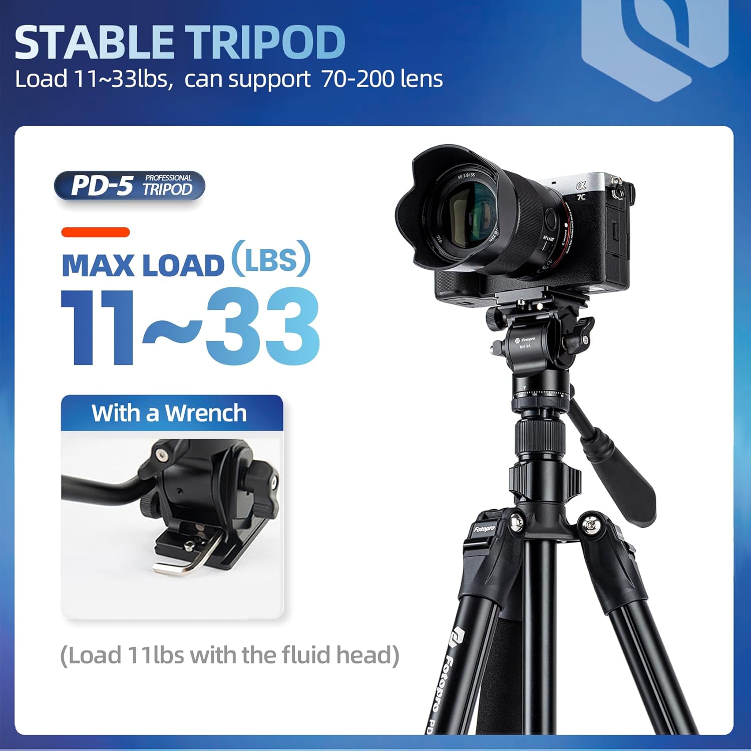 Fotopro Tripod PD-5+ + MH-2A Video Black