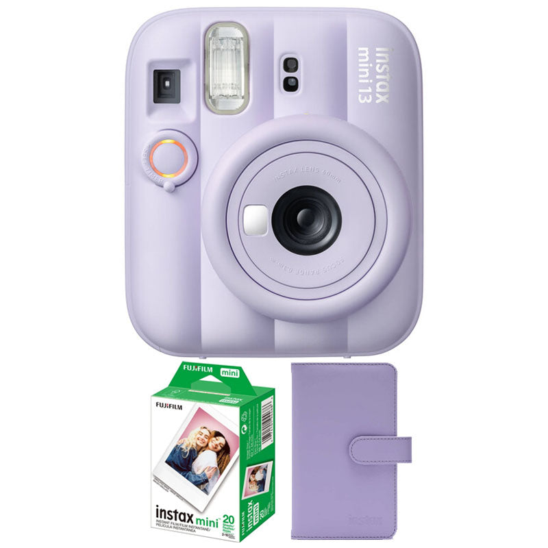 Fujifilm Instax Mini 13 Instant Film Camera (Dreamy Purple) with Paper Mini Twin Package + Instax Mini Album Purple