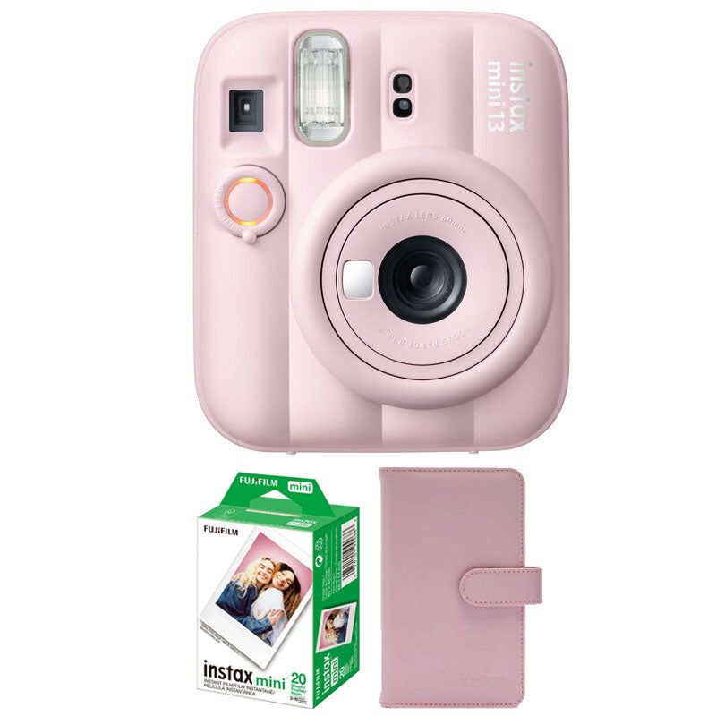 Fujifilm Instax Mini 13 Instant Film Camera (Candy Pink) with Paper Mini Twin Package + Instax Mini Album Pink