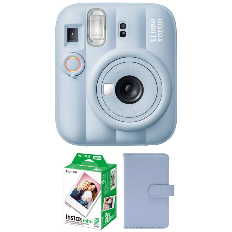 Fujifilm Instax Mini 13 Instant Film Camera (Frost Blue) with Paper Mini Twin Package + Instax Mini Album Blue