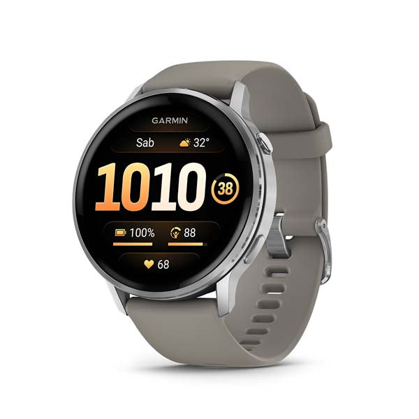 Garmin Venu 4 (45mm),GPS,Wi-Fi, Silver with Citron Silicone Band