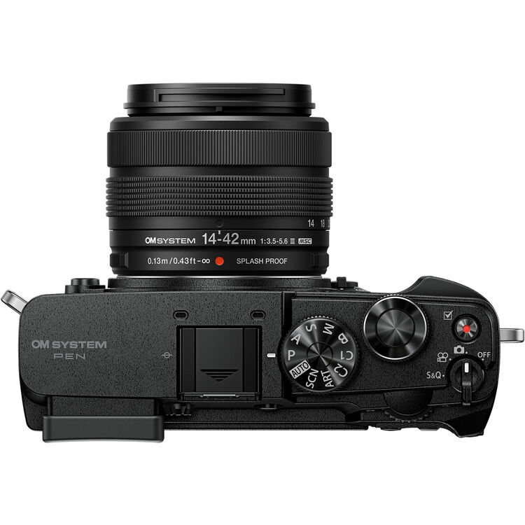 OM SYSTEM PEN Mirrorless Camera with 14-42mm III Lens kit (Black)