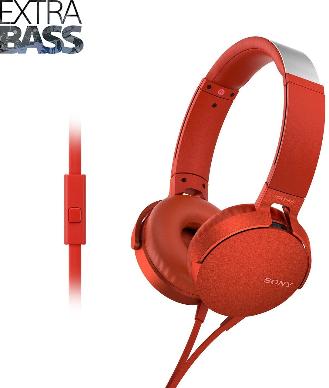 Sony MDR-XB550AP Extra Bass Headphones Red