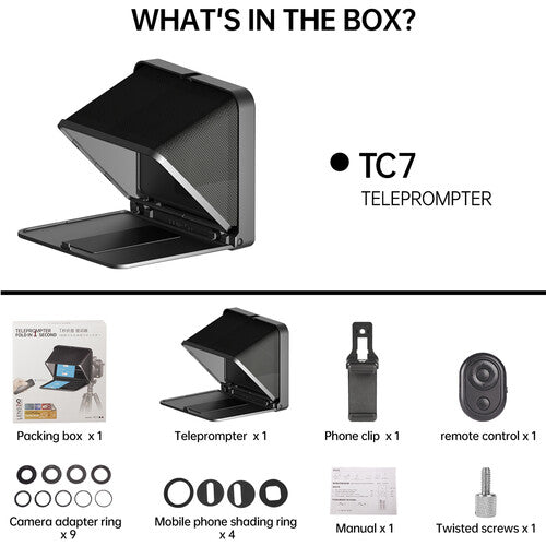 Lens Go TC7 Broadcast Teleprompter for DSLR Iphone Ipad Mirrorless Camera