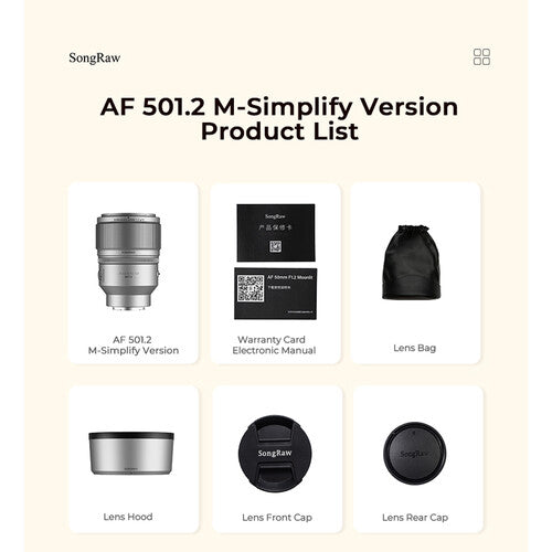 Songraw AF 50MM F1.2 MS Mirrorless Camera Lens (Nikon Z Mount) CL1015