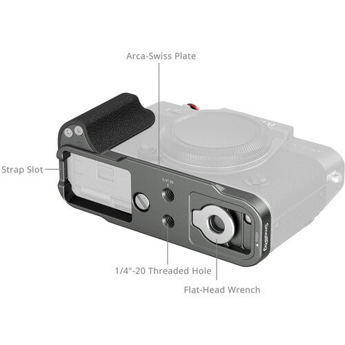 SmallRig L-Shaped Mount Plate with Silicone Handle for FUJIFILM X-T30 / X-T30 II / X-T30 III (Charcoal Silver) 5665