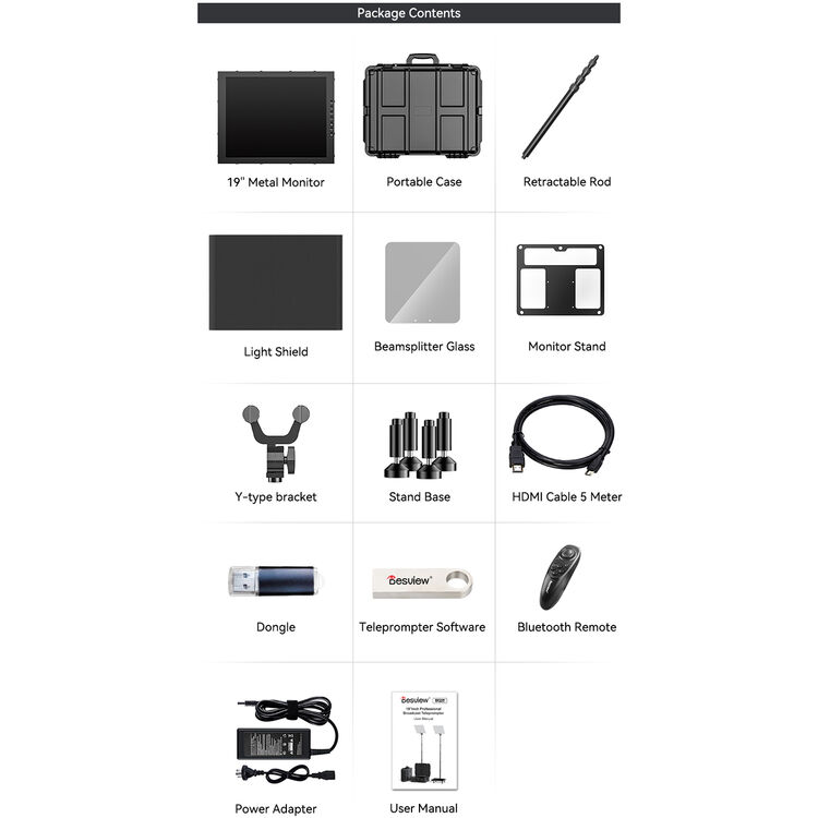 Desview TP300 Portable Conference Teleprompter with 19" Self-Reversing Monitor