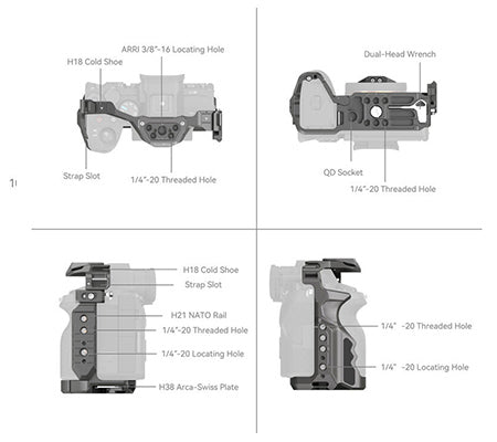 SmallRig HawkLock Quick Release Cage for Sony Alpha 7R V / Alpha 7 IV / Alpha 7S III / Alpha 1 / Alpha 7R IV 4481