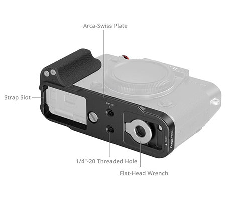 SmallRig L-Shaped Mount Plate with Silicone Handle for FUJIFILM X-T30 / X-T30 II / X-T30 III (Black) 5663