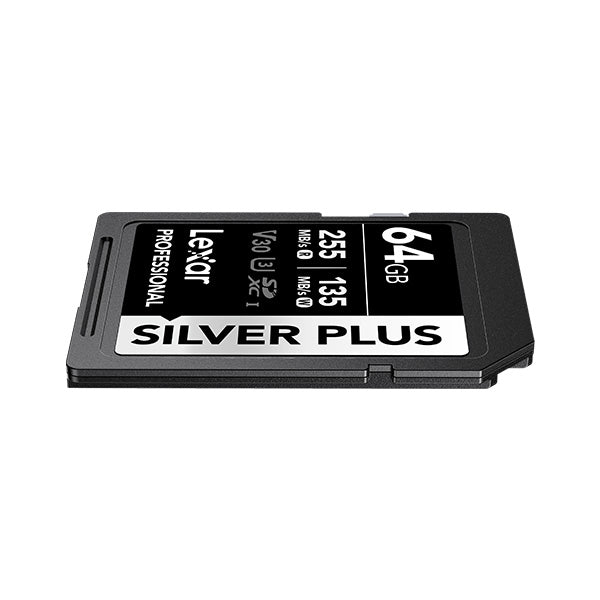 Lexar 64GB Professional Silver Plus SDXC UHS-I R: 255MB/s W: 135MB/s