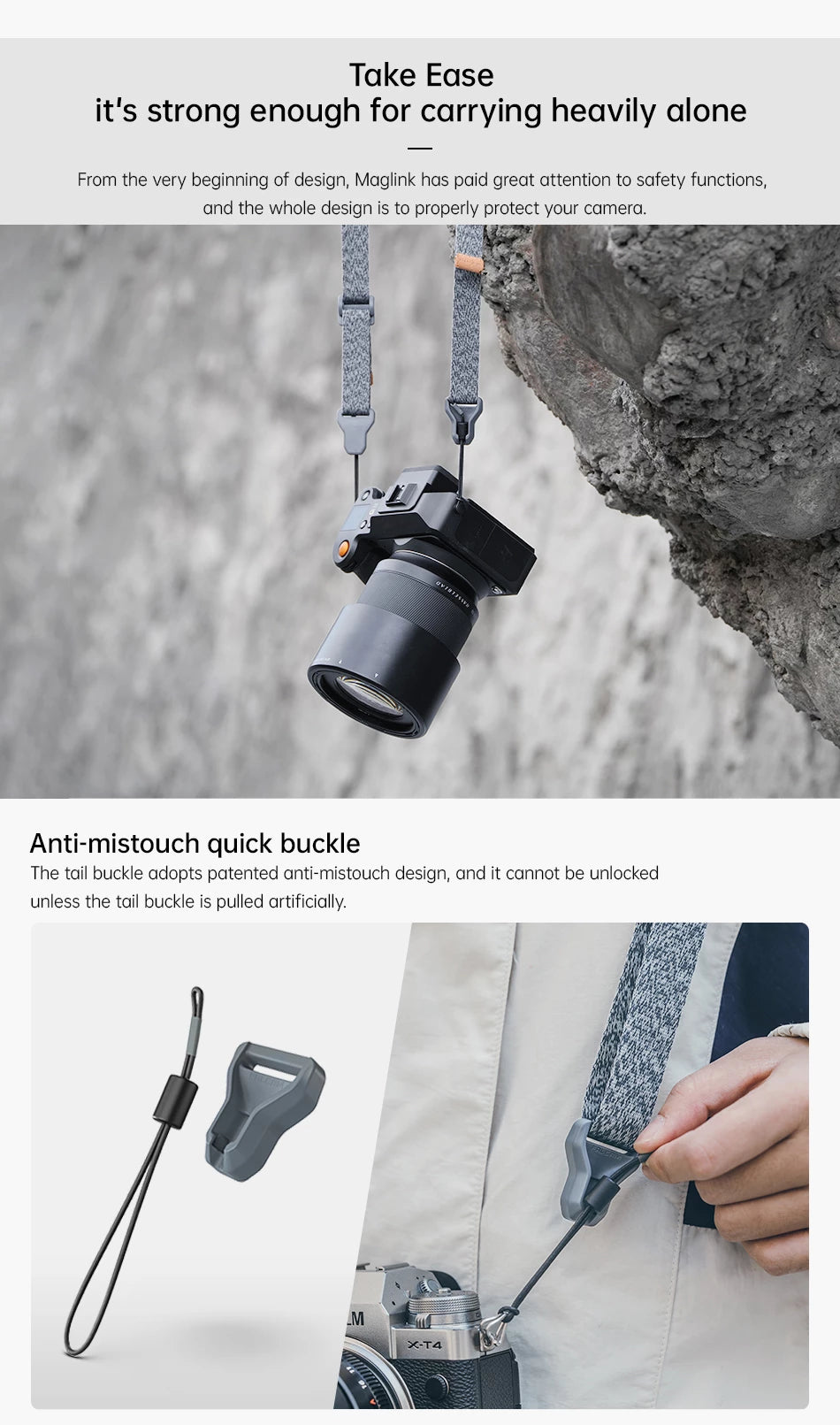 FALCAM Maglink Quick Magnetic Buckle Shoulder Strap Classic (Grey) 3144