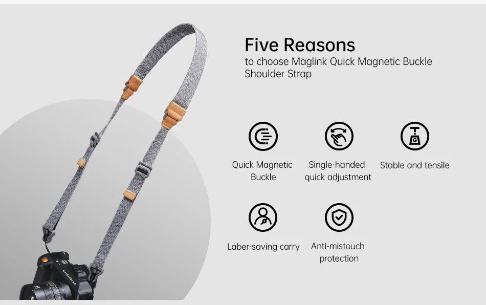 FALCAM Maglink Quick Magnetic Buckle Shoulder Strap Classic (Grey) 3144