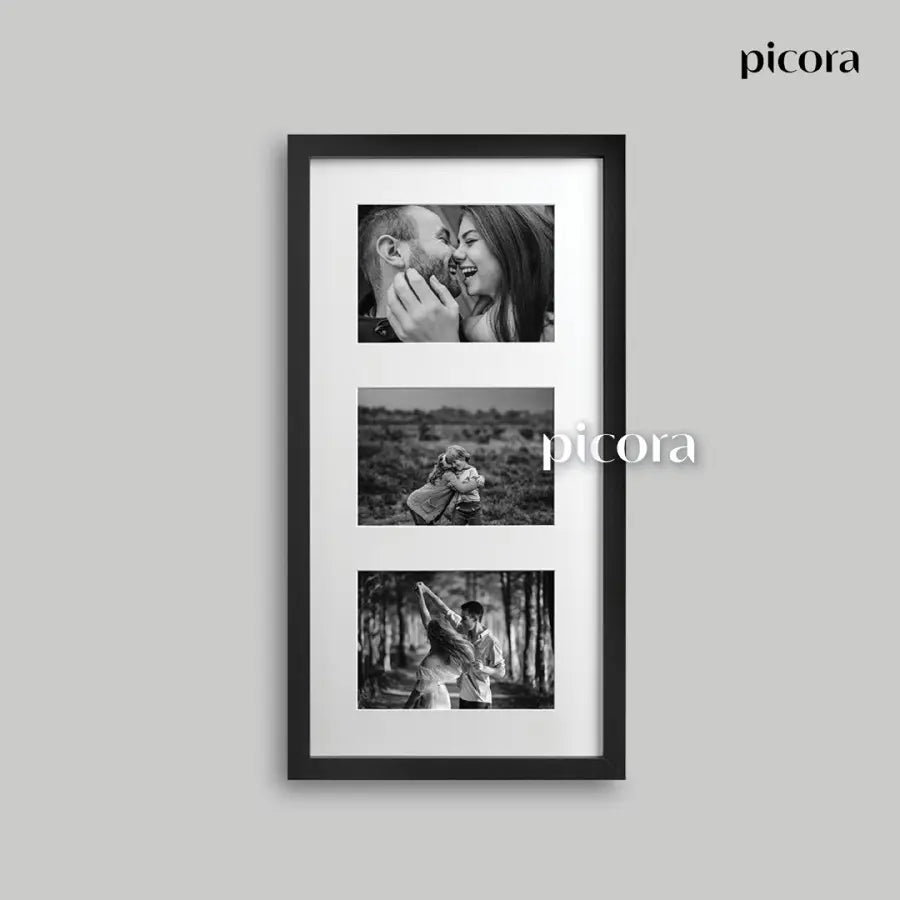 Picora Arte Multi Opening Frame 25x50cm matted to 3-Opening Black