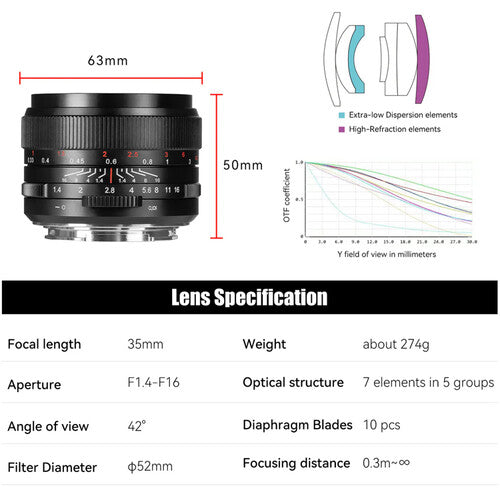 7Artisans 35mm F1.4 Mark III for Nikon Z Mount Full Frame