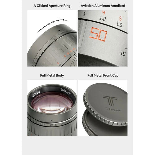 TTArtisan 50mm f0.95 Lens for Leica M-Mount Titanium